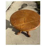 Small round Oak table 22' Tall, 26' Wide