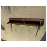 Wood Rustic Red painted Mantle Shelf 49' Long