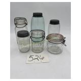 Lot of clear glass canning jars, 3 pts. 2 qt.