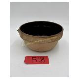 Vintage Cook-Rite Crock Bowl with bale, Brown