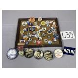 Picture Frame full of Political Buttons