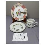 Noritake Hand painted dish, Mustache coffee cup