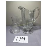 Shelby Award glass vase, 10' Clear Glass Pitcher