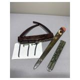 2 Letter openers, Brow lite tortoise shell head