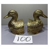 Pair of Brass Duck Book Ends