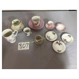 Vintage teacups and saucers, Germany, Occupied