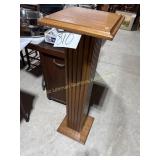 Oak pedestal plant stand, 42' T x 12' W x12' D