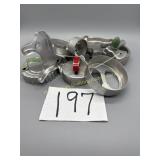 10 Vintage Metal Cookie Cutters/Pastry Cutters