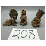 Vintage resin figurines Native American babies
