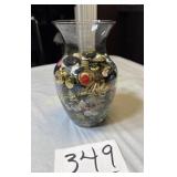 Clear Glass Vase of Vintage Buttons