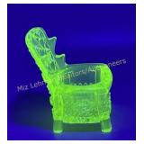 Uranium Vaseline Glass chair toothpick holder