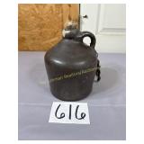 1/2 Gallon Brown crock jug chip at opening