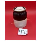 7 1/2' Tall 2 tone canning crock with lid
