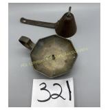 Vintage Metal Ice Cream Scoop, Brass Chamber