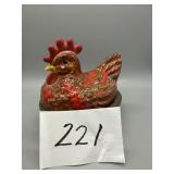 Vintage glazed ceramic Hen on Nest