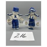 Blue and White Porcelain Dutch Girl and Boy