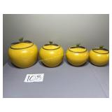 4 Pc. Metal 1960's  Canister Set