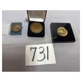 Lincoln Paperweight, Bicentennial Coin,