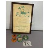 Framed Notre Dame Smoker poster, 1995, signed by