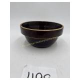 Antique Brown glazed crock bowl, 8 1/4' W x 4' T