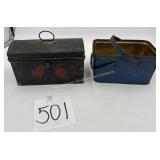 Black Toleware painted, tin,  hinged lid box,