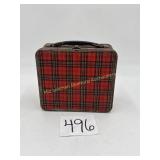 Vintage Aladdin  Plaid Tin lunch pale