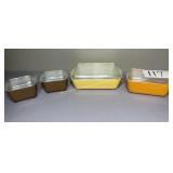 Pyrex refrigerator set- 4 pc. with ribbed glass