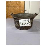 heavy copper plated bucket with bale 12'