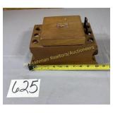 Wooden Pipe holder with tobacco compartment
