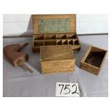 Lot of Wooden items, American Crayon Co. Antique