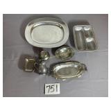 Flat of Pewter trays, Wilton players, divided