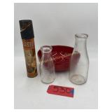 Artbeck baster, 1 Zieclear Dairy Co. milk bottle,