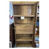 5 Shelf bookshelf, wood grain pressboard, 30' W x