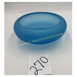 Blue Satin glass bowl, Art deco