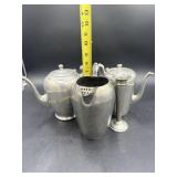 Silvercraft tea pitcher, pewter pitcher, Federal