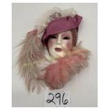 Jenny Mclain signed ceramic decorative mask,