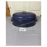 Blue Speckled Roaster 18.5' oblong