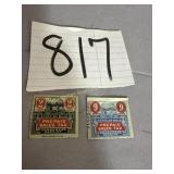 State of Ohio prepaid sales tax stamps, 2-cent