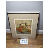 Framed print 'Sister with Cat'
