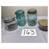 2 pint Ball jars, 1 Atlas pint jar, Kerr jelly jar