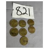 Sunoco Presidential Coin Series, 7 coins, 1,2, 3,