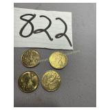 4 goldtone guardian angel tokens