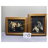 2 Metalic pictures, Tiger and Bird