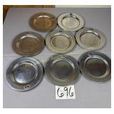 Set of 8 Wilton metalware plates, Liberty Bell