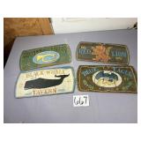 4 Vintage tavern/pub signs, made from heavy board