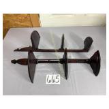 2 Antique wood corner shelves, cherry finish