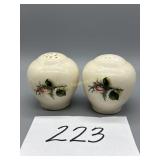 Vintage Porcelain Rose Salt and Pepper