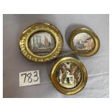3 Solid brass foil art wall plates made in