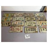 Lot of 1970's Indiana license plates (14)