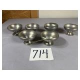 6 Genuine pewter dessert cups